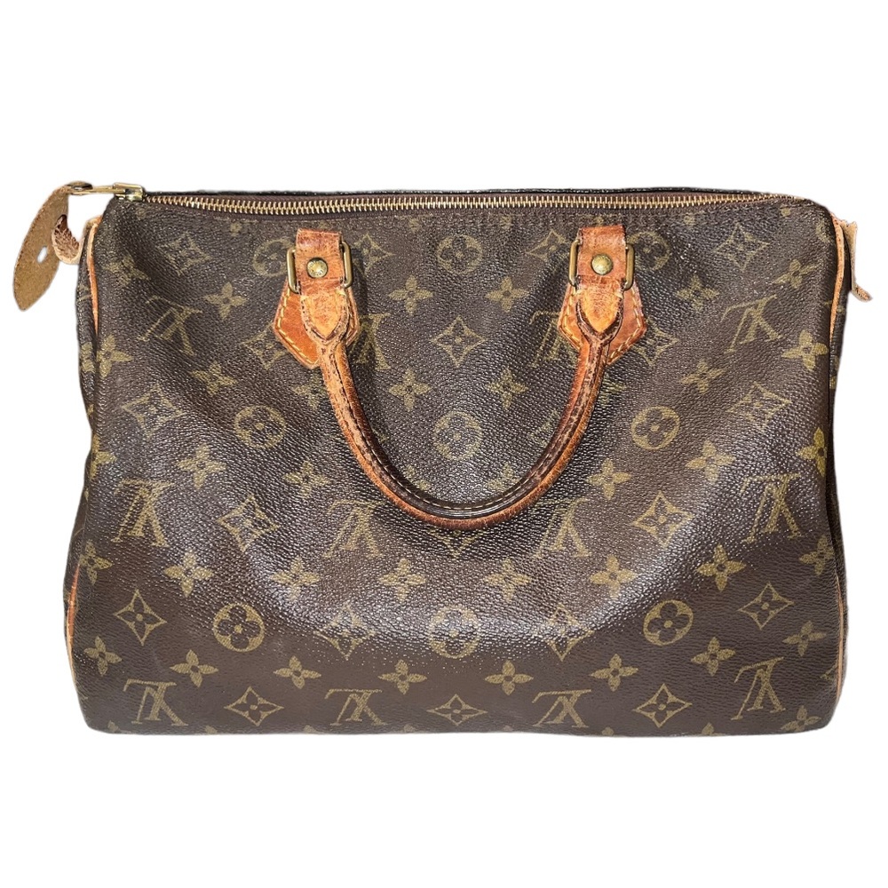 LOUIS VUITTON Speedy 30 VI1902 Authentic Vintage Bag Satchel Purse + LV Lock/Key - Picture 12 of 16